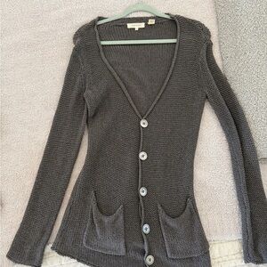 Inhabit Charcoal Button-Up Cardigan